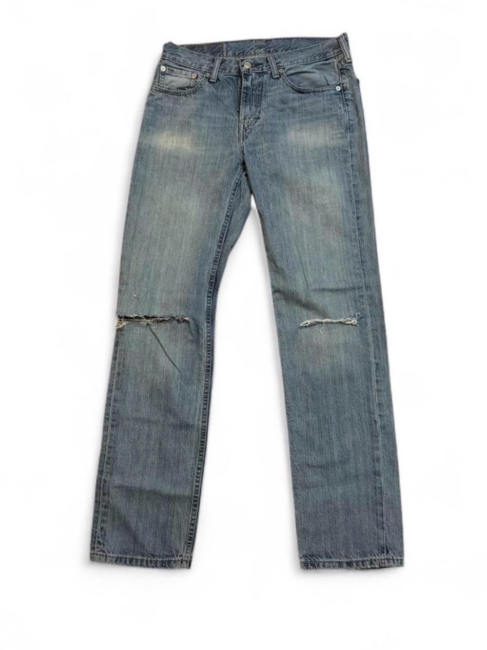 Men's Levi Distressed Blue Denim Jeans 514 W 30 L 32